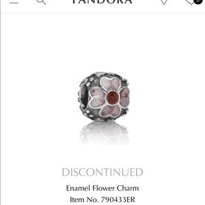 Retired Pink Flower Pandora Charm